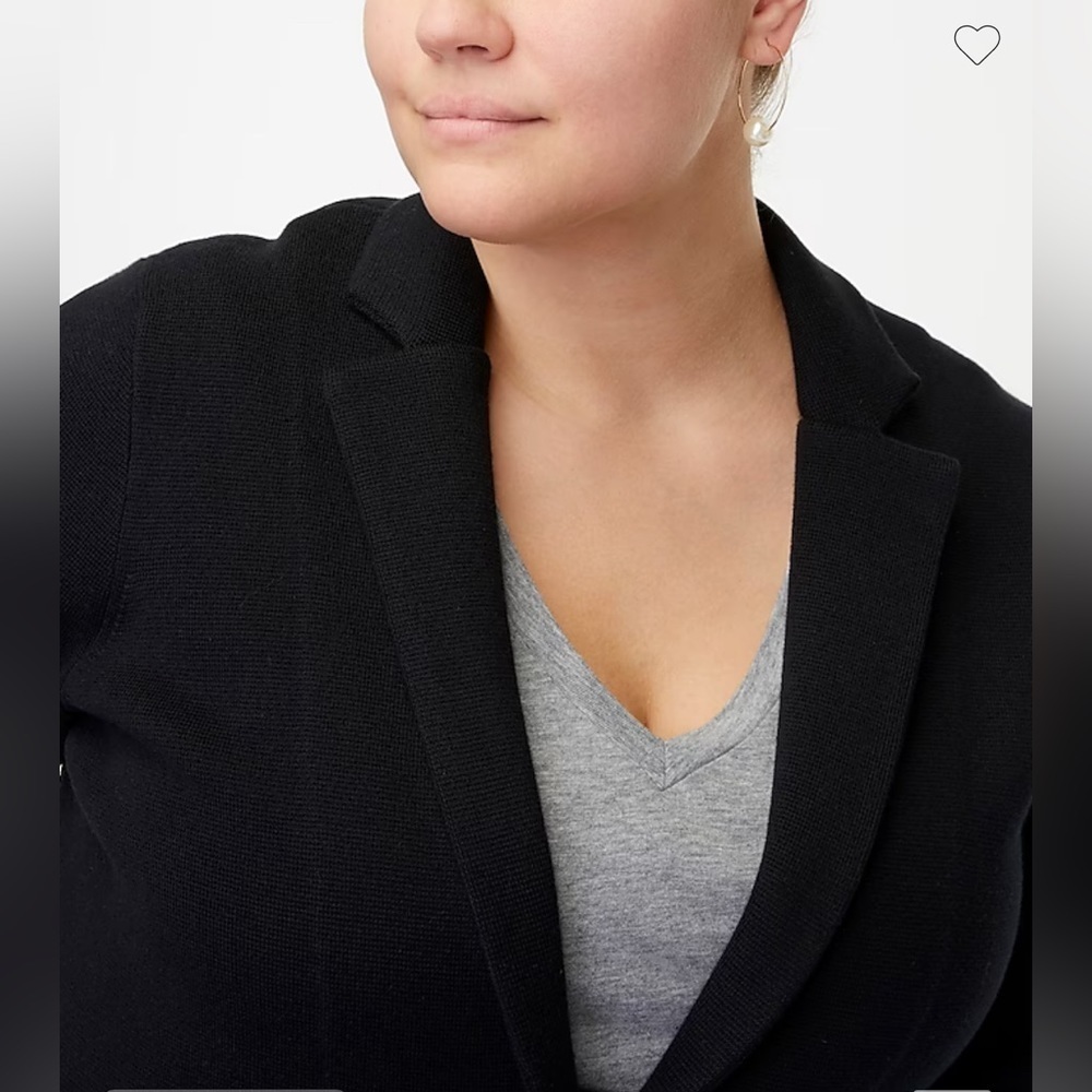 J. Crew Black Cotton Black Sweater Blazer size L